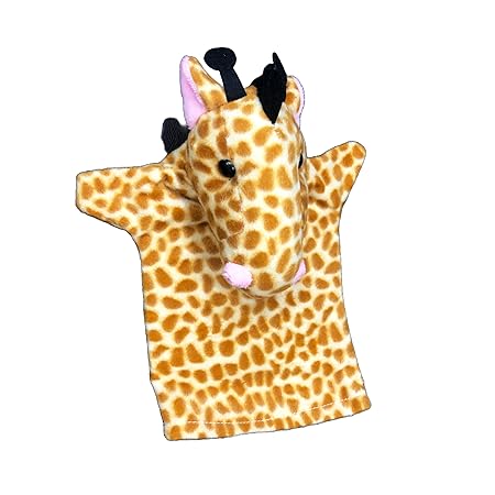 Animal Hand Puppet for Kids - Role Play, Pretend Play, Educational Toys (Brown Dotted - Girafee)