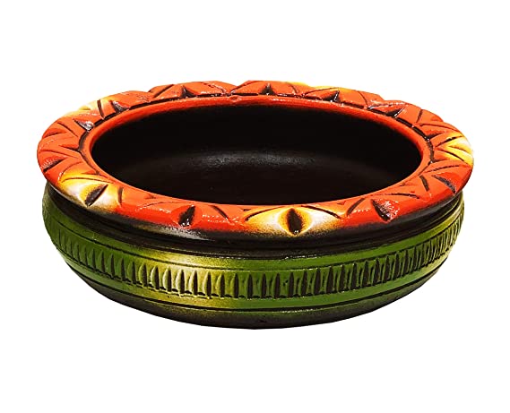 Terracotta Floral Bowl, Multicolour