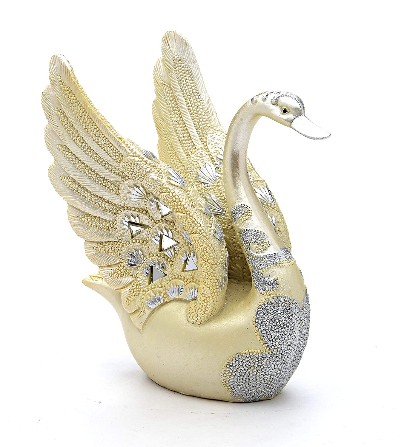 Resin Craft Swan Figurine (Standard, Beige)