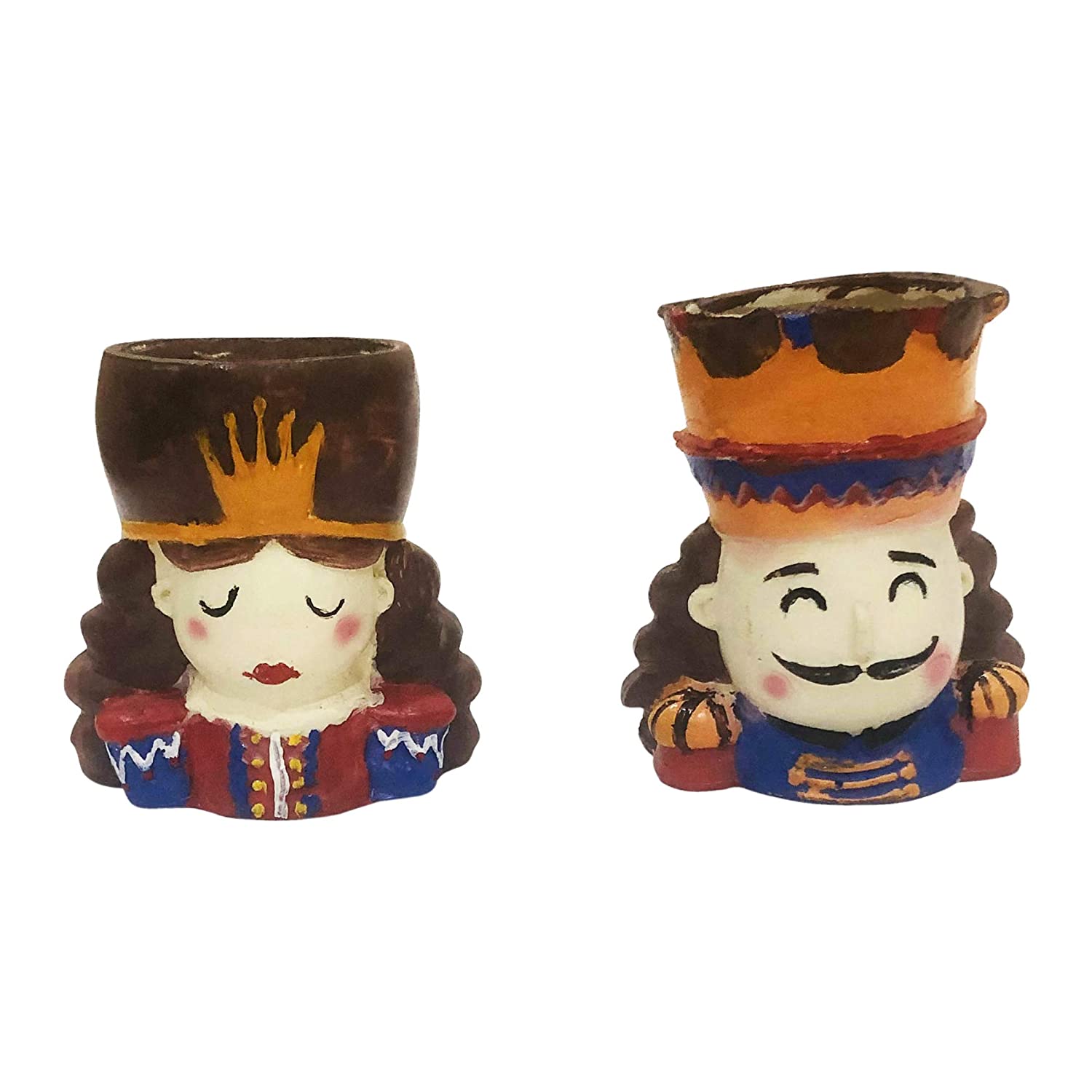 Mini Decorative Succulent Planter Resin Flower Pot for Home Decor,Garden Decor,Office Decor (King Queen Set) 