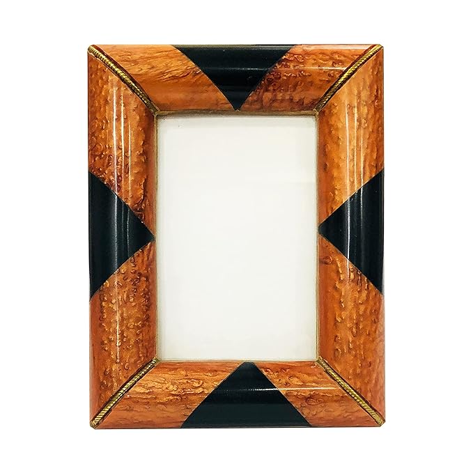 Handcrafted Resin Table Photo Frame for Table, Home Decor, Gifting Purpose (4x6 Inches Photo Size, Black - Brown)