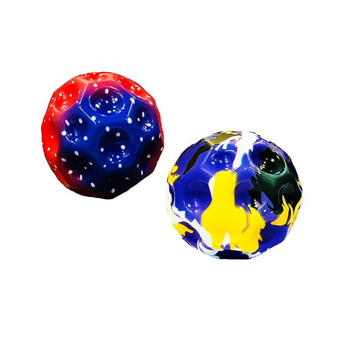 Moon Space High Bounce Balls, Multi-Colored Sensory Sports Ball Set for Indoor Outdoor Play, Birthday Party Return Gift Bouncing Balls (Pack of 1)