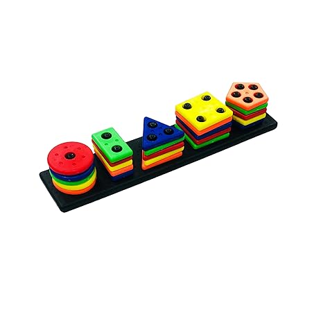 Shapes Sorter Long Column Blocks Sorting & Stacking Toys for Kids and Toddlers - Multi Color