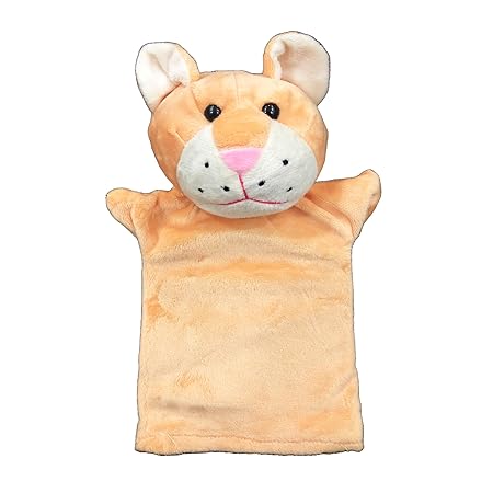 Animal Hand Puppet for Kids - Role Play, Pretend Play, Educational Toys (Peach - Lion)