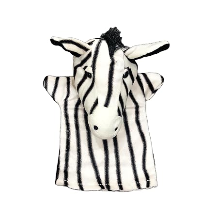 Animal Hand Puppet for Kids - Role Play, Pretend Play, Educational Toys (White Black - Zebra)